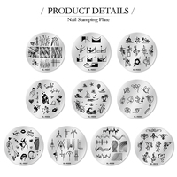 Plaques de stamping pour ongles en acier inoxydable, motifs floraux et lignes rayées, outils de pochoirs d'impression pour nail art