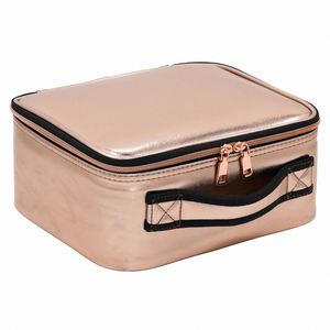 Estuche de Viaje Portátil de Gran Capacidad y Diseño Elegante con Espejo con Luz LED, Bolsa de Maquillaje Profesional y Moderna - Product Image 3