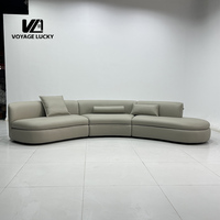 VL Luxus Cremeweiß Bouclé Organisch Geformtes Modulares Ecksofa Cloud Couch Wohnzimmer-Sofas