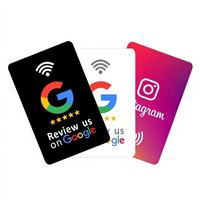 Carte NFC personnalisée imprimée 13,56 MHz NTAG215 OEM ODM en gros, carte intelligente en PVC compatible avec logo pour les avis Google et les commandes