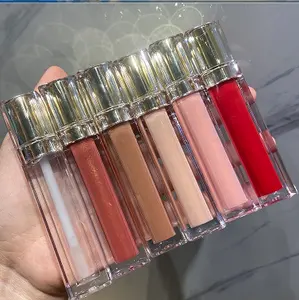 Tùy chỉnh thương hiệu của bạn logo vegan lipgloss không thấm nước lipgloss bán buôn nhãn hiệu riêng ánh sáng lung linh gương lip gloss