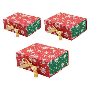<strong>Christmas</strong> Gift Treat Packaging Recycled Paperboard Rigid <strong>Boxes</strong> with Lids Xmas Party Favor Big <strong>Boxes</strong> with Ribbon Clothes <strong>Present</strong> - Product Image 1