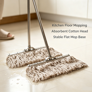 Wooden Pole Duster Mop Cotton Thread Dust Mop Water Absorbing Cleaning Mop for Household Hotel - Product Image 3