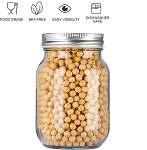 Recipientes para Alimentos de Boca Ancha, 16 oz, 500 ml, Frascos de Vidrio Herméticos con Tapa Metálica para Conservas - Product Image 3