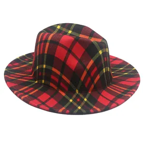 striped plaid gentleman formal hat unisex adult customizable fedora hat fashion warm fedora hat