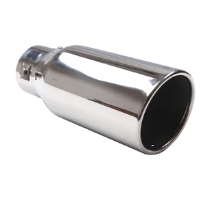Silenciador de coche Universal 8,5 "Punta de tubo de escape ajustable de largo 2,5" entrada 3 "salida plata Punta de tubo de escape de acero inoxidable - Product Image 1