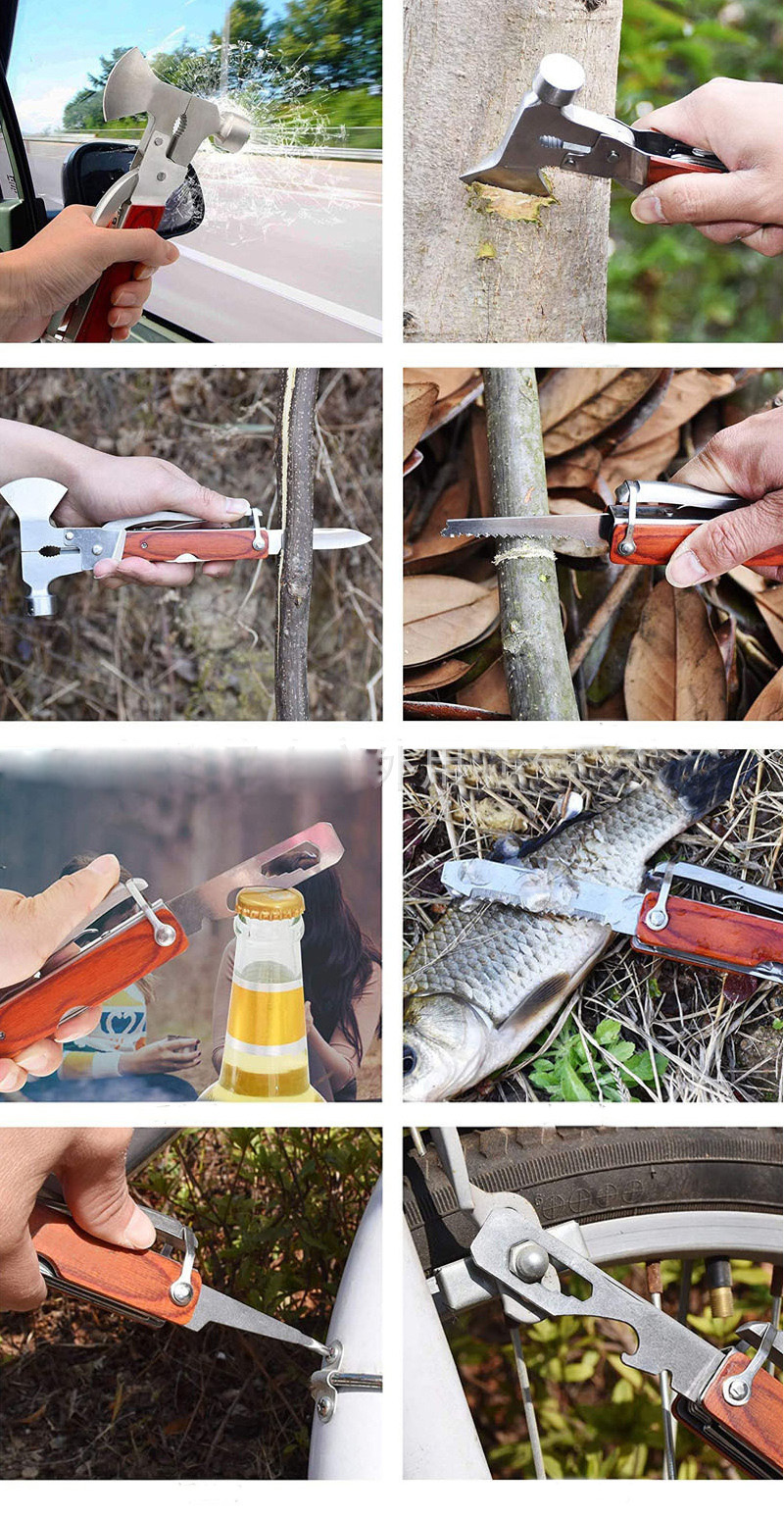 Multiuso Tascabile 8 In 1 – Attrezzo Da Sopravvivenza Per Escursionismo, Campeggio E Bushcraft