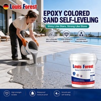 Peinture de sol autolissante en époxy imitation marbre avec sable coloré, revêtement imperméable et résistant à l'usure pour atelier intérieur