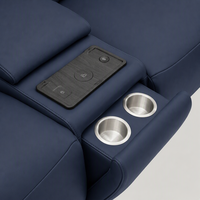 Fauteuil de cinéma inclinable électrique 2 places de designer avec console de rangement multimédia et appuie-têtes motorisés – Ensemble de canapés Premium à mouvement asservi