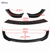 Kit de modification sport en trois parties pour lèvre de pare-chocs avant ABS pour Jeep Grand Cherokee SRT 2014 à 2021