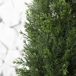 OH nghệ thuật 4ft cây tuyết tùng nhân tạo ngoài trời cây cảnh trong chậu cây bách giả & cây thường xanh Nhà hiên trang trí bộ 2 loại cỏ - Product Image 3