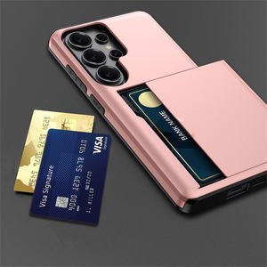 耐衝撃2in1スライド式カード収納TPU PCカードホルダー付きウォレット携帯電話ケース（Samsung S26 Ultra S25 S24 S23 S22 S21 S20対応） - Product Image 4