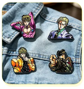 Pin de esmalte de hierro de JoJo's Bizarre Adventure: Jotaro Kujo, Giorno Giovanna, Dio, <span class=keywords><strong>Kira</strong></span> Yoshikage. Broche, insignia y decoración para mochila y solapa. - Product Image 4
