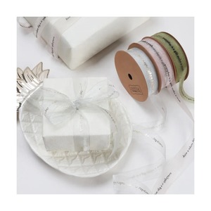 Ruban en organza écologique personnalisé imprimé, largeur 4 cm, multicolore, longueur 120 cm, simple face, rubans de décoration pour cadeaux - Product Image 4