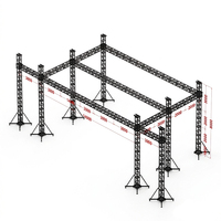 Tour de treillis en aluminium portable 12x8 à hauteur réglable, treillis de levage pour scène mobile, idéal pour la location extérieure et les spectacles