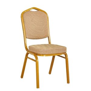 Chaise de salle de réception commerciale moderne en métal pour événements, mariages, restaurants - Empilable, dossier rouge rembourré, personnalisable - Product Image 3