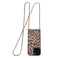 Étui en cuir de mouton imprimé léopard personnalisé pour iPhone 16 Pro Max accessoires de protection de couverture de téléphone compatibles avec iPhone 15