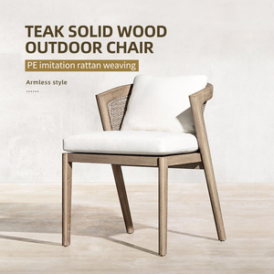 Bán buôn hiện đại sang trọng ngoài trời Gỗ Tếch bàn ăn ghế không thấm nước đệm công viên Patio vườn biệt thự đồ nội thất khách sạn - Product Image 1