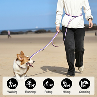 NOVIPET Ensemble laisse et collier pour chien mains libres, étanche en PVC, texture cuir, réglable, durable, bicolore