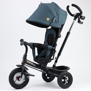 دراجة ثلاثية العجلات للأطفال لعبة ممتعة للركوب مع قضيب دفع ومظلة وملحقات قابلة للفصل-مقعد دوار - Product Image 1