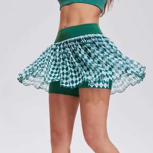 Falda de tenis a cuadros de moda superventas de alta calidad, pantalones cortos incorporados, falda de Estilo funcional con bolsillo - Product Image 2