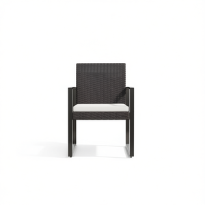 Silla de Patio Moderna para Exteriores con Cojín, Estructura de Aluminio, Ratán PP Marrón, Diseño Duradero para Uso Residencial - Product Image 1