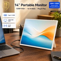 Écran portable 14 pouces 1200P 1920x1200 IPS 16:10 300 nits FHD+ USB-C ultra fin, écran externe pour ordinateur portable et téléphone