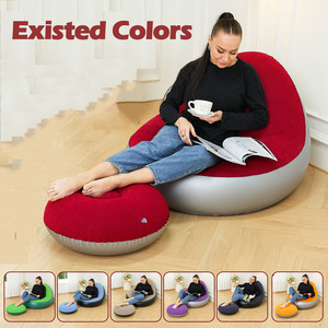 Flocked Foldable Lazy Sectional Ottoman Footrest Couch Lounger Seat <b>Bed</b> Canap Fauteuil Gonflable Air <b>Inflatable</b> <b>Sofa</b> Chairs - Product Image 3