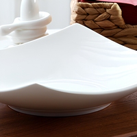 Service de vaisselle en porcelaine fine personnalisé, couleur unie blanche, pour la maison, l'hôtel et le restaurant