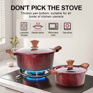Donnor Nuovo Arrivo <span class=keywords><strong>Set</strong></span> di Pentole in Alluminio da 15 Pezzi di Grandi Dimensioni Design Classico <span class=keywords><strong>Set</strong></span> di Pentole da Campeggio Crown per Cucina all'Aperto - Product Image 3