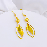Mode boucles d'oreilles goutte 24k plaqué or charme cuivre bijoux balancent boucles d'oreilles bijoux femmes kiribati boucles d'oreilles conceptions