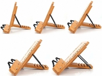 Support de lecture réglable et pliable en bambou naturel avec pinces de maintien des pages, plateau de cuisine pour livres de recettes, idéal pour bureau et étude