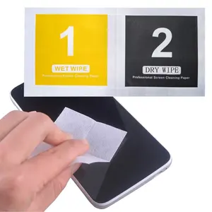 OEM wet and dry cell phone cleaner wipes mobile phone auxiliary kit set dust removal sticker for tempered glass accessory bag