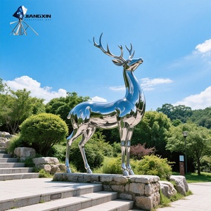 Scultura di cervo reclinabile con finitura a specchio-arte personalizzata JIANGXIN per spazi commerciali <span class=keywords><strong>EU</strong></span>/US - Product Image 2