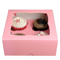 Maßgefertigte Rosa Displaybox mit Klarsichtfenster und Gefalteter Front für Bäckerei- und Konditoreibetriebe