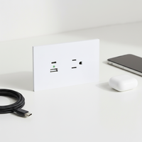 Enchufe de Pared Eléctrico Tipo 2, Enchufe Universal de 3 Polos con USB A y USB C, Estándar Sudamericano