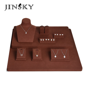 Jinsky New Fashion Custom Metal Jewellery Window Display Stand <b>Ring</b> Earrings Bracelet <b>Necklace</b> Watch Jewelry Display Set - Product Image 3