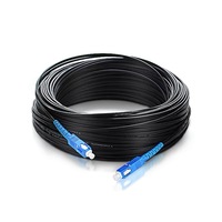 10m 20m 30m 50m FTTH Cordon de raccordement à fibre optique en mode Simplex extérieur SC APC Câble de dérivation monomode noir
