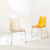 Chaises de restaurant et de café modernes en métal de style nordique, en acrylique transparent, pour la vente en gros en usine