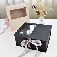 Caja de papel de lujo para el cuidado de la piel, embalaje de cartón para ropa/REGALO/zapatos con ventana transparente