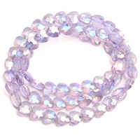 Perles en verre cristal en forme de cœur, accessoires de bijoux DIY, perles faites à la main pour la fabrication de bracelets et de colliers