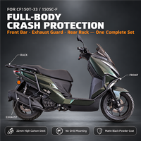 Barre de protection pour moto 22 mm en acier carbone noir mat anti-chute avec porte-bagages arrière