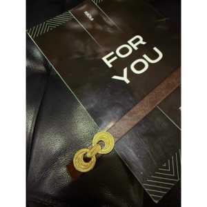 เข็มขัดผู้หญิงแบบหัวเข็มขัดสองง่าม Fiori สไตล์ลำลอง ทำจากโลหะผสมและหนัง PU - Product Image 2