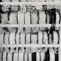 Dentelle Guipure de Haute Qualité 100% Polyester Écologique avec Paillettes, Ruban Brodé Élégant Fait Main pour Sacs et Chaussures