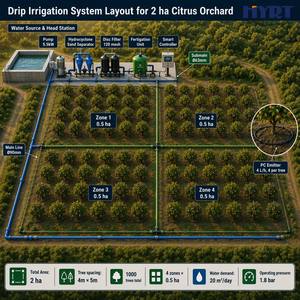 Système d'irrigation goutte-à-goutte agricole de 2 ha avec filtre à tuyau et fertiliseur pour ferme - Product Image 3