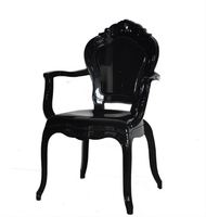Chaise de salle à manger de couleur noire, nouveau design moderne, bon marché, en plastique, vente en gros