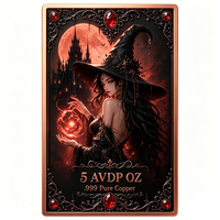Barre de cuivre pur 999 de 5 AVDP Oz, motif Vixens en relief coloré, dernière barre de monnayage