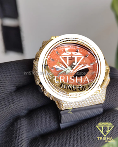 Reloj de Estilo Personalizado Más Vendido con Diamantes Moissanite VVS y Bisel de Plata de Ley con Incrustaciones, Disponible a Precio de Mayoreo - Product Image 3