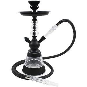 Hochwertiges Umweltfreundliches Mini Shisha Set, Tragbare To-Go Wasserpfeife mit 2 Schläuchen, Verspiegeltes Metallzubehör, Mundgeblasene Flasche, Klassisch - Product Image 1