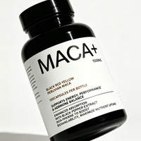 Capsules végétariennes de poudre de racine de Maca 1500mg Marque Blanche – Compléments alimentaires à base de plantes rouges et jaunes pour adultes, enfants et femmes enceintes